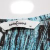 Soft, black and blue abstract patterned KATYAMAKER clothing tag with 