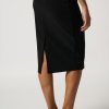 Elegant black pencil skirt with side slit, perfect for stylish office wear and sophisticated evening outfits. Made from high-quality fabric, designed by KatyaMaker for modern women.