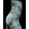 Layered high-quality tights with a modern, artistic design in shades of gray, perfect for fashion-forward style and creative photo shoots.