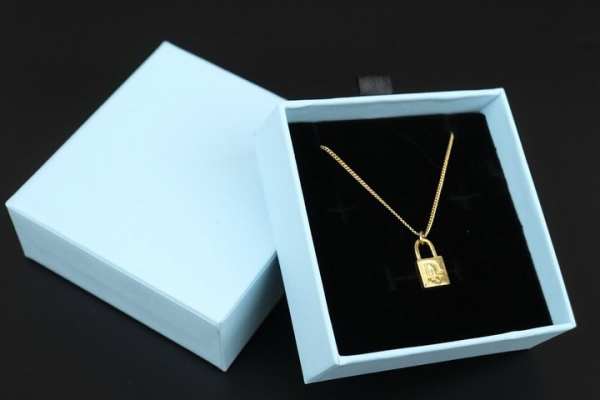 Delicate gold padlock necklace in elegant gift box, jewelry for women, handmade gold jewelry, stylish accessory, katyamaker.
