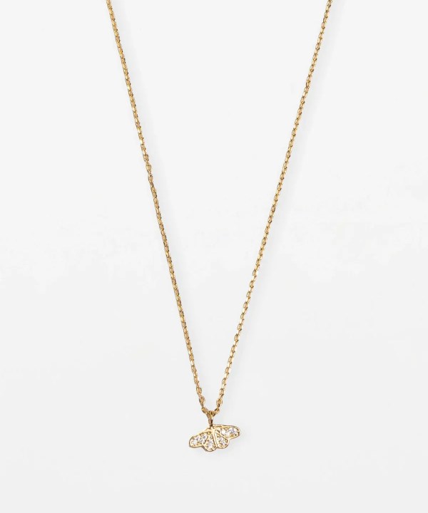 Elegant gold butterfly pendant necklace for women, featuring sparkling crystals and a delicate chain. Perfect for adding a touch of sophistication to any outfit.