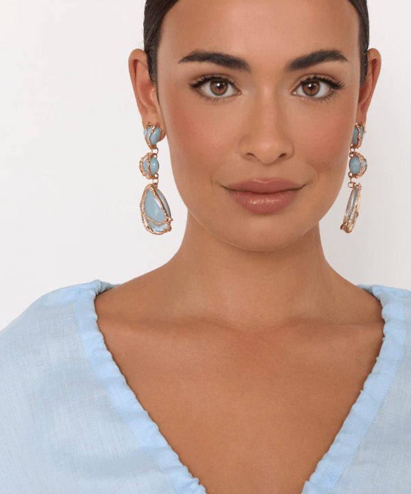 Metal Framed drop Earrings