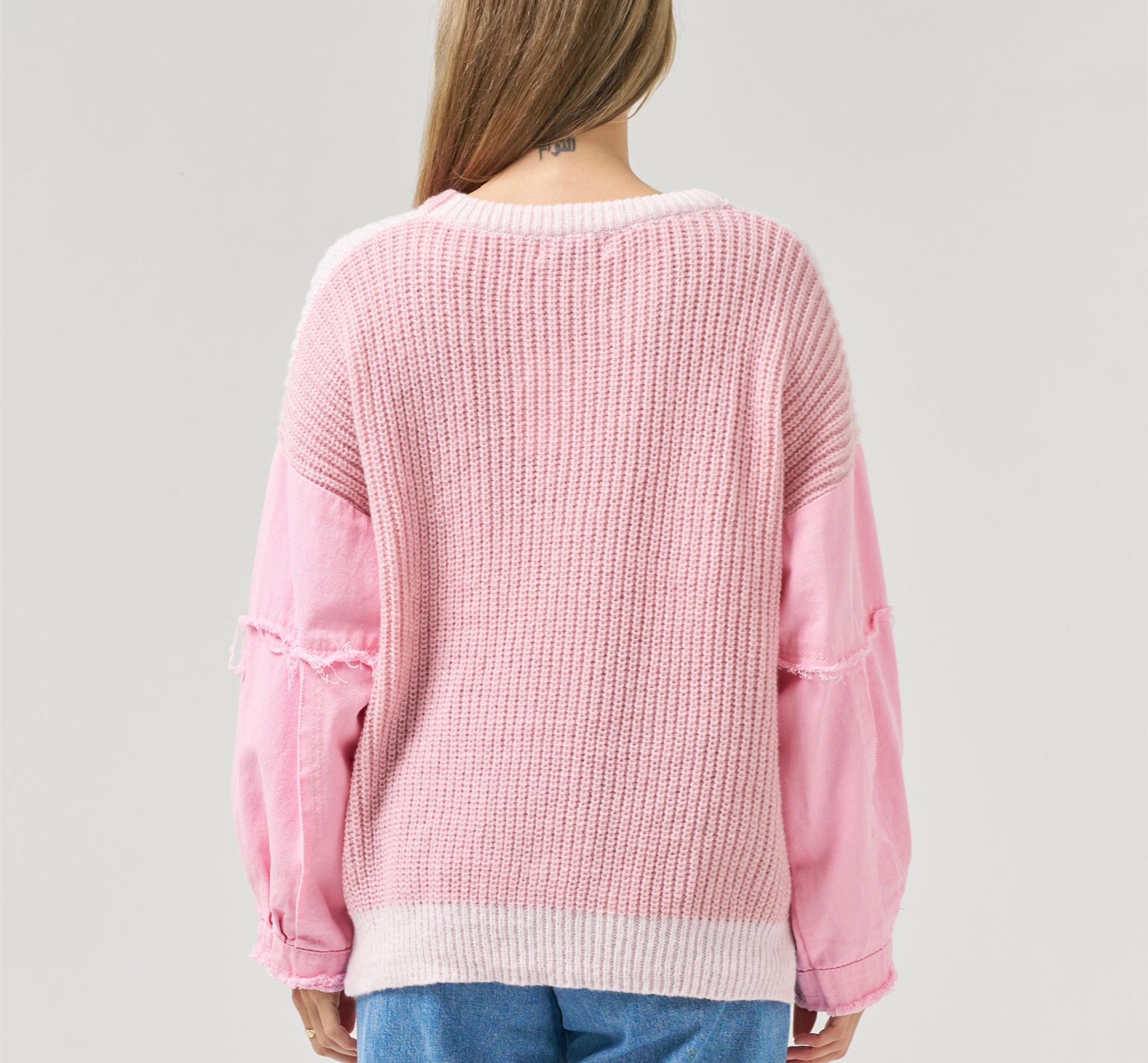 Pink Patchwork Style Jumper - Image 2