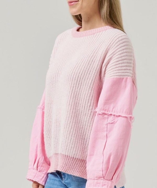 Pink Patchwork Style Jumper