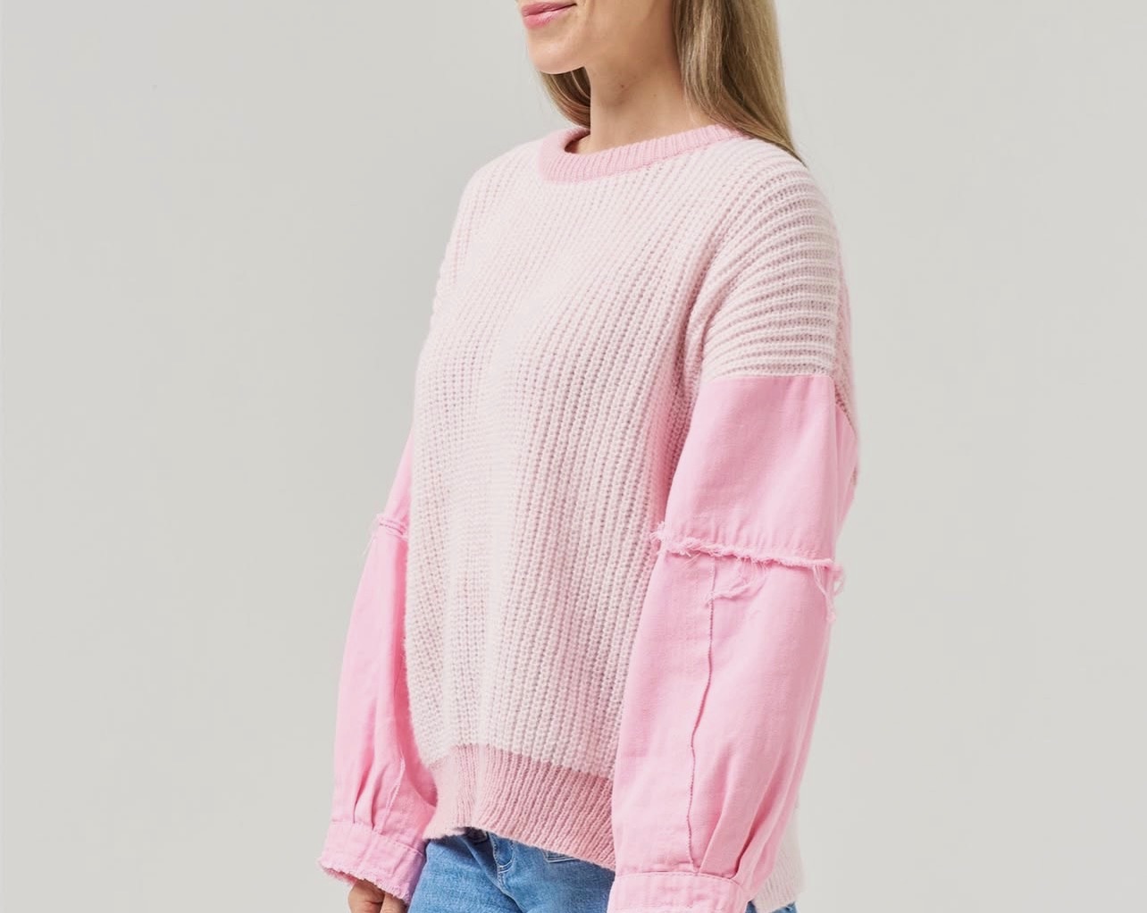 Pink Patchwork Style Jumper