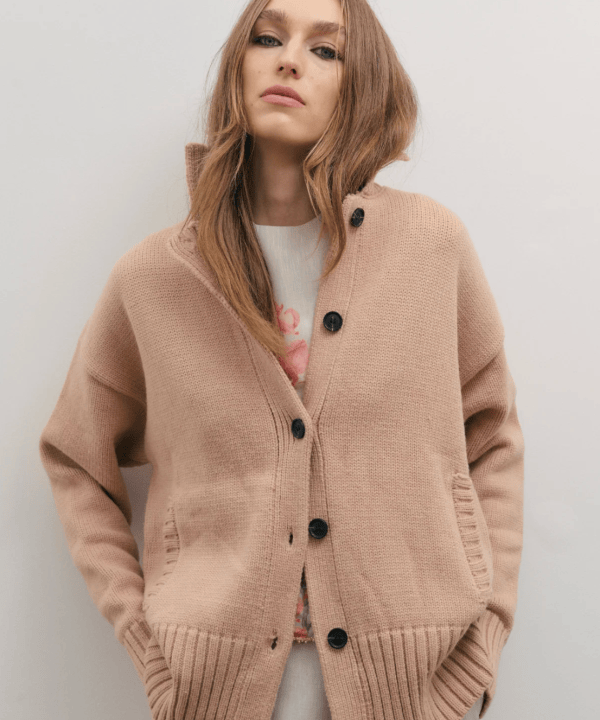 Alternative view of Knit Bomber Flower Cardigan